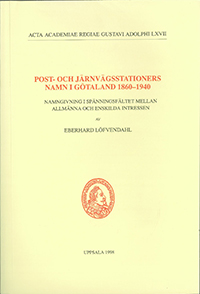 Post- och järnvägsstationers namn i Götaland 1860–1940