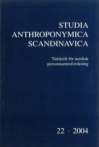 Studia Anthroponymica Scandinavica 2004