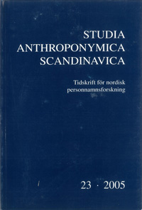 Studia Anthroponymica Scandinavica 2005