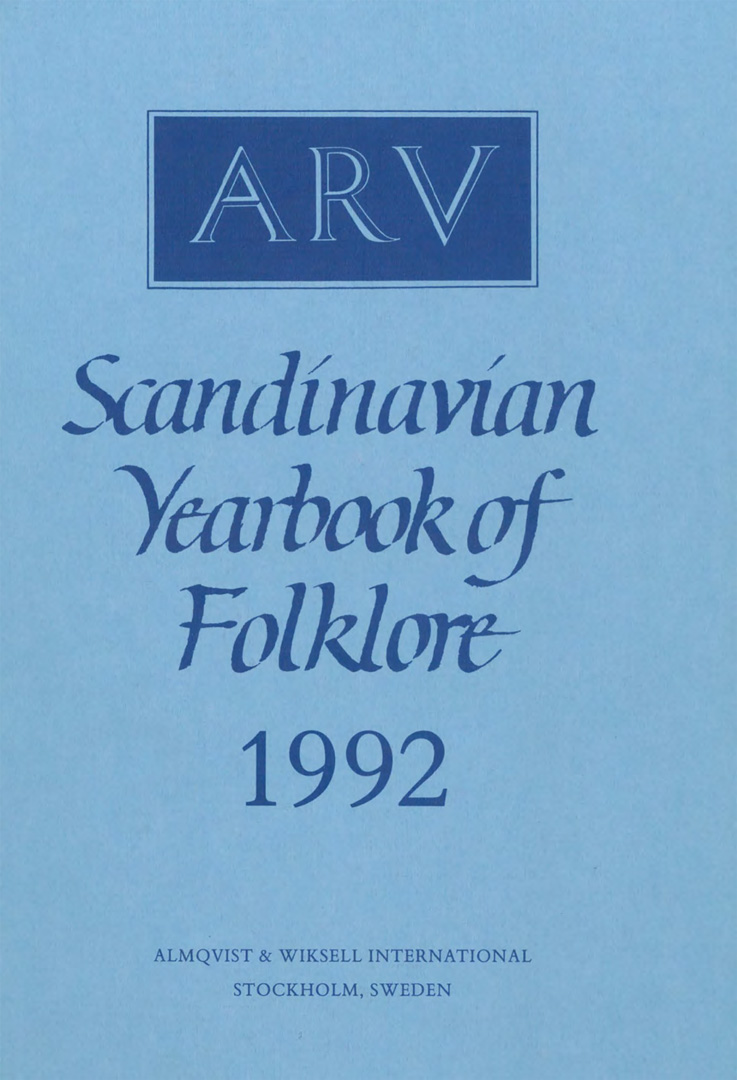 Arv - Nordic Yearbook of Folklore Vol. 48 - 1992