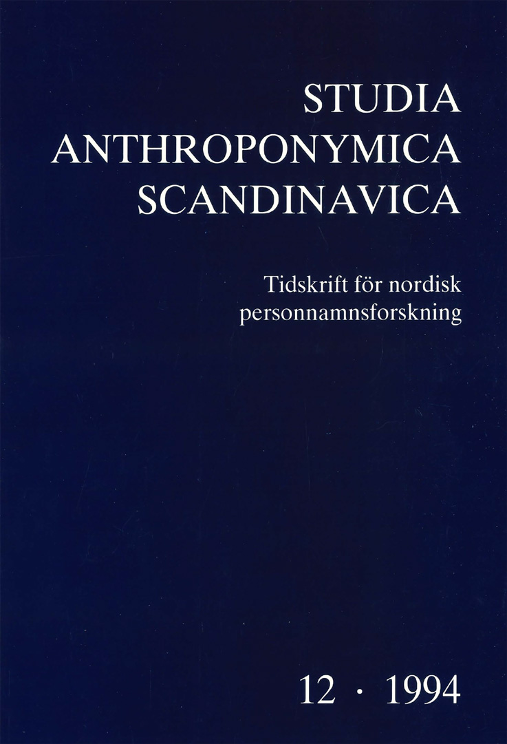 Studia Anthroponymica Scandinavica 1994