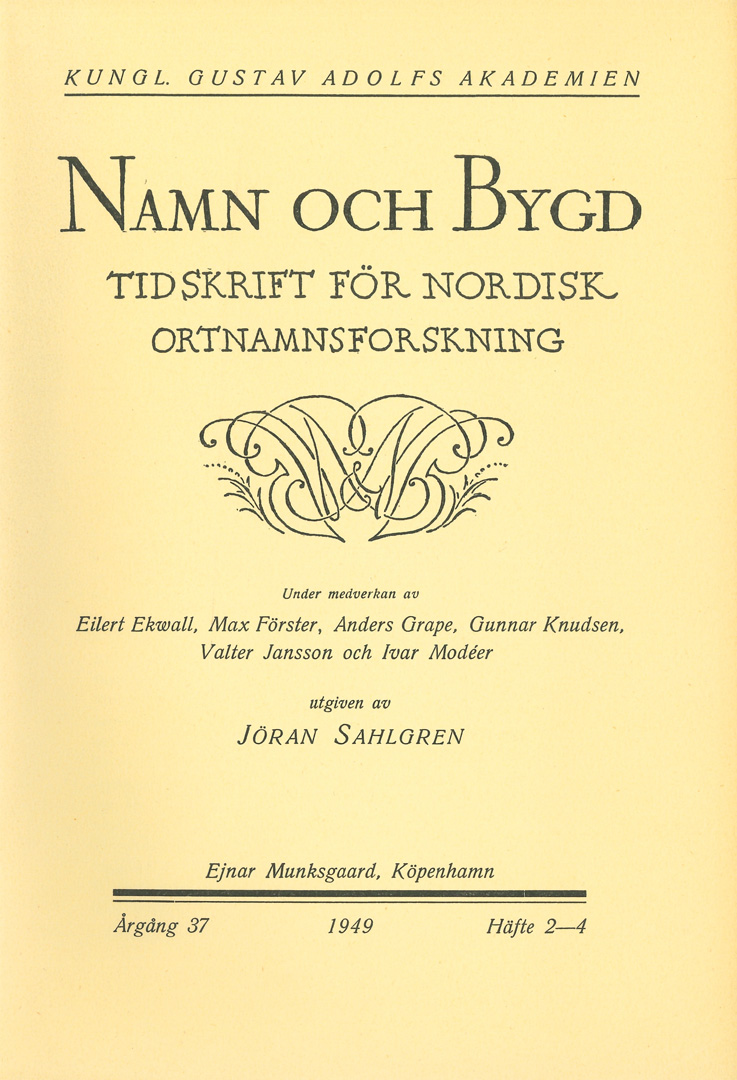 Namn och bygd 1949, häfte 2–4