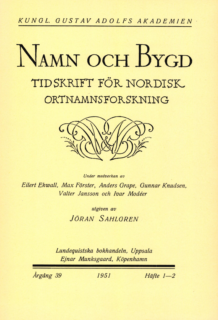 Namn och bygd 1951, häfte 1–2