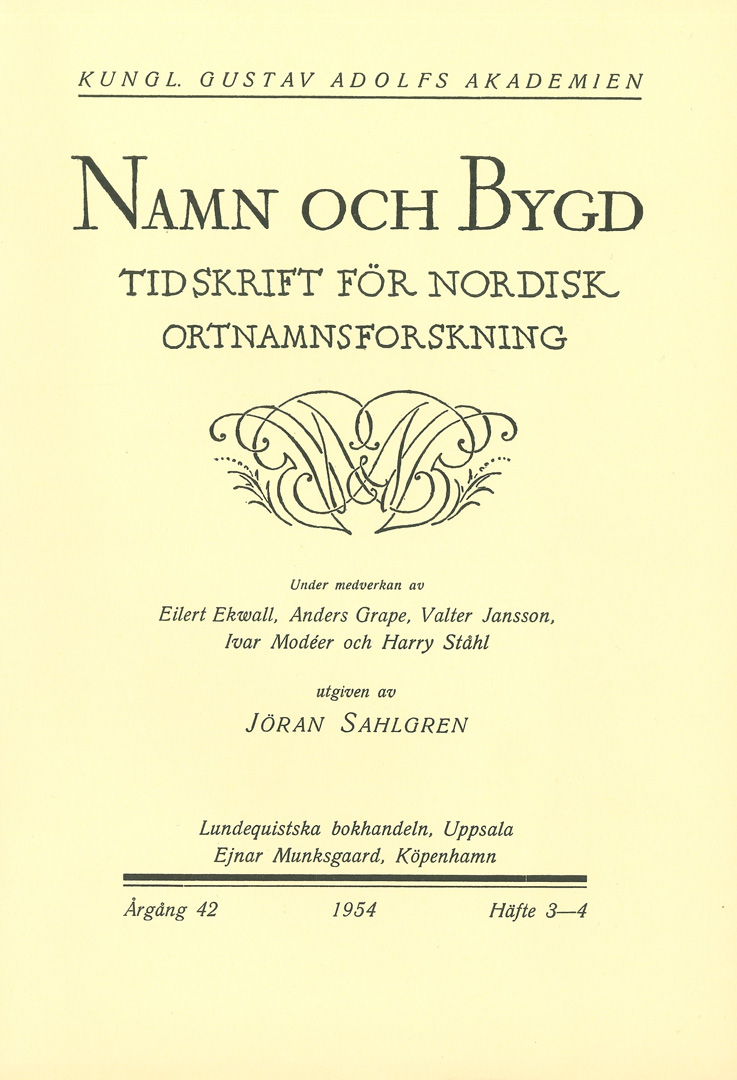 Namn och bygd 1954, häfte 3–4