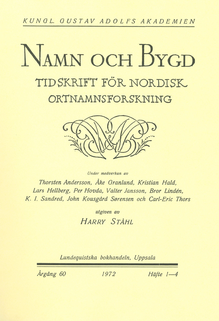  Namn och bygd 1972