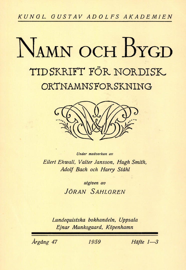 Namn och bygd 1959, häfte 1–3
