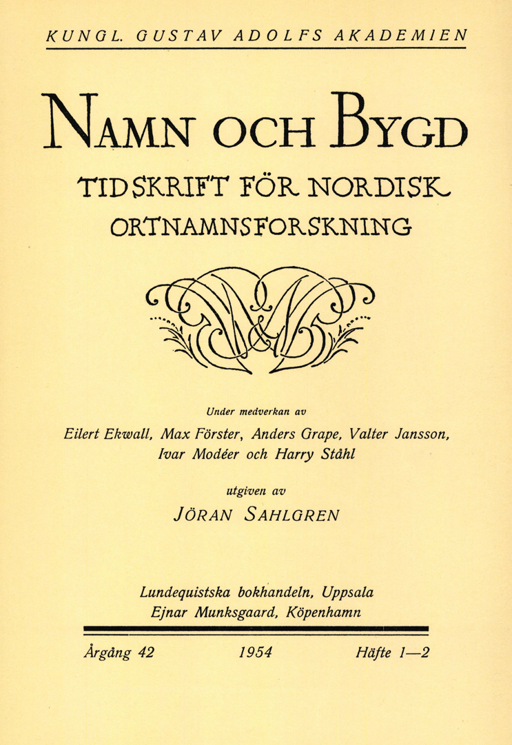 Namn och bygd 1954, häfte 1–2
