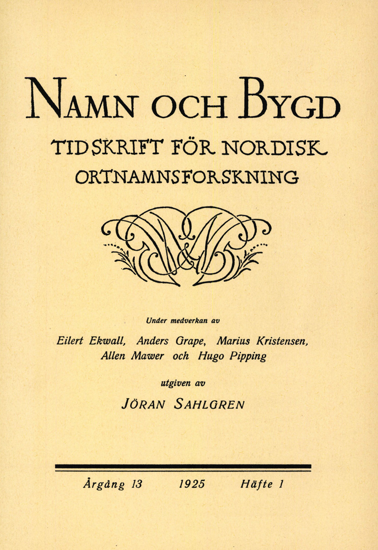 Namn och bygd 1925 häfte 1