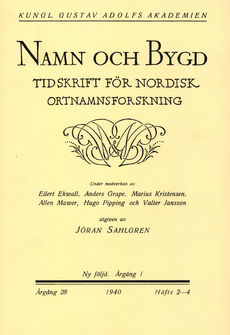 Namn och bygd 1940, häfte 2–4