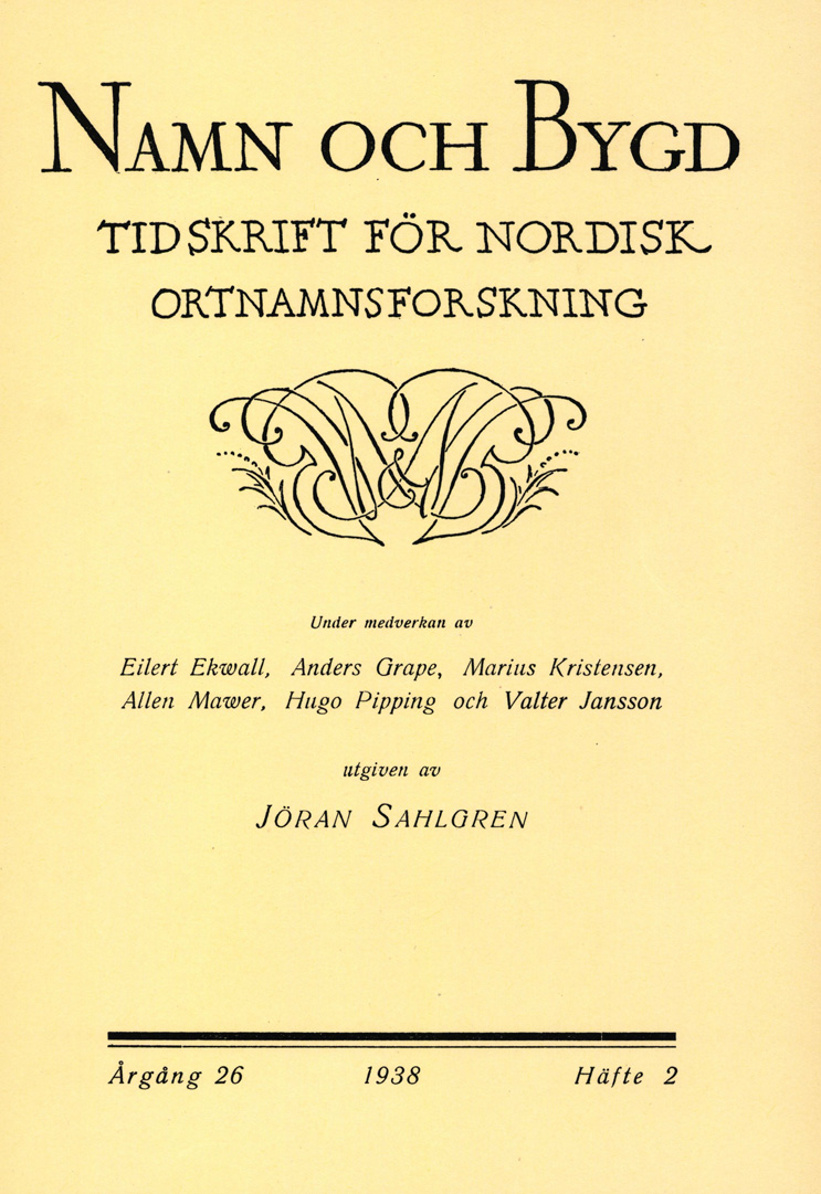 Namn och bygd 1938, häfte 2