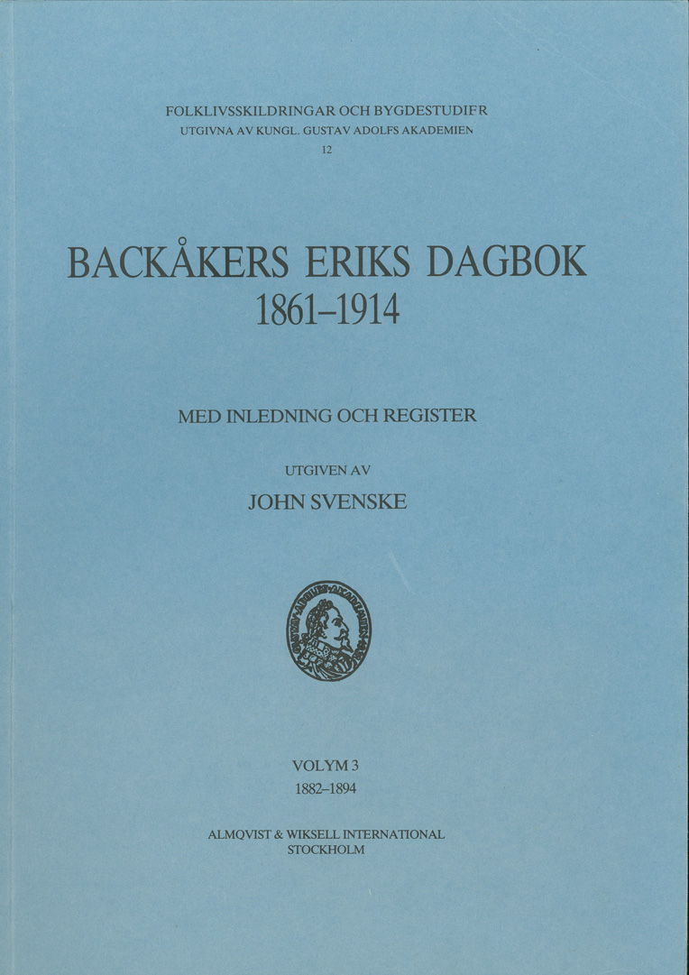 Backåkers Eriks dagbok 1861-1914 Volym 3