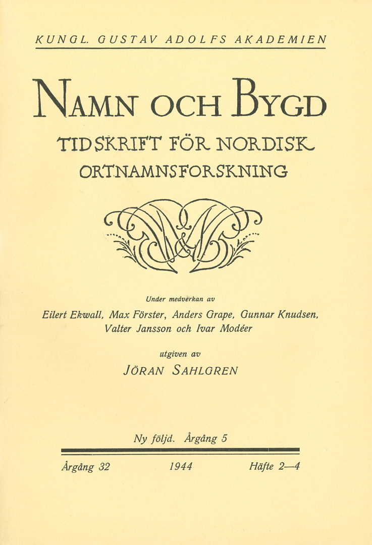 Namn och bygd 1944, häfte 2–4