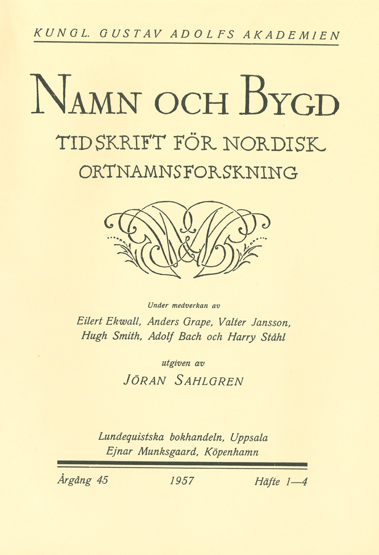 Namn och bygd 1957