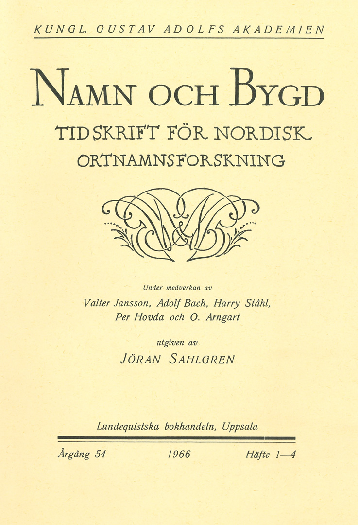 Namn och bygd 1966