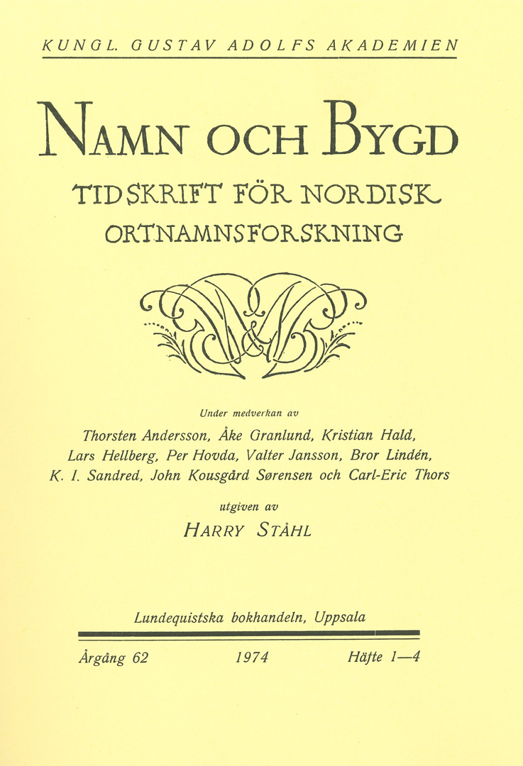 Namn och bygd 1974