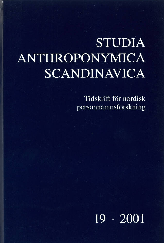 Studia Anthroponymica Scandinavica 2001