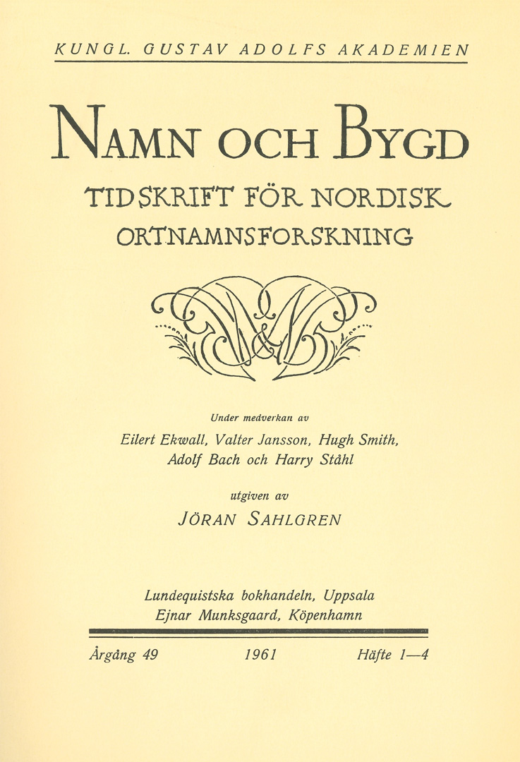 Namn och bygd 1961