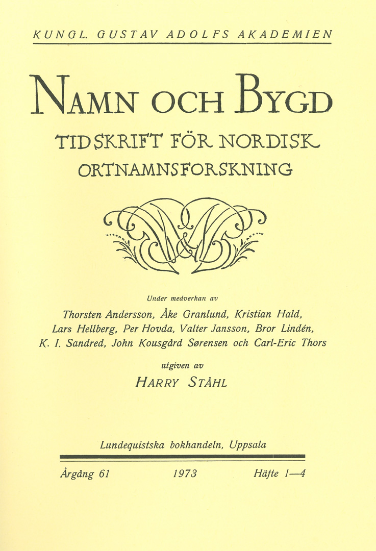 Namn och bygd 1973