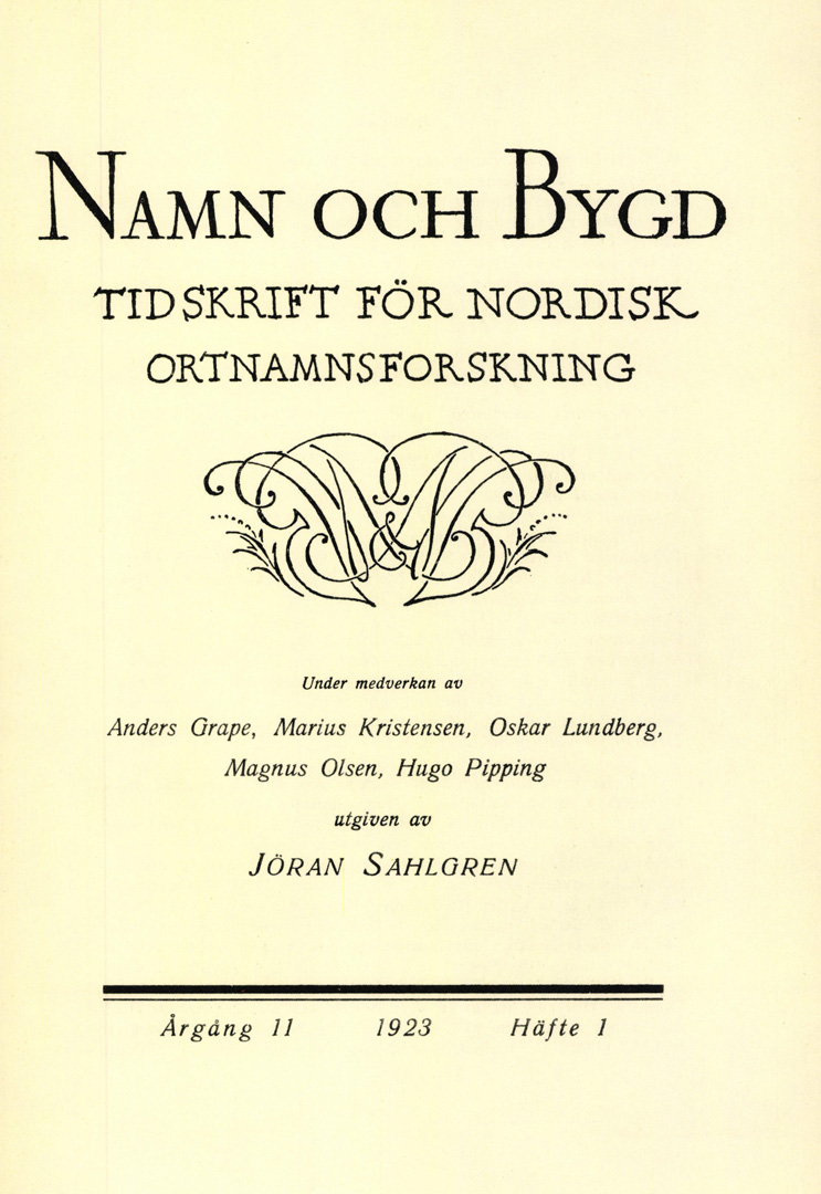 Namn och bygd 1923 häfte 1