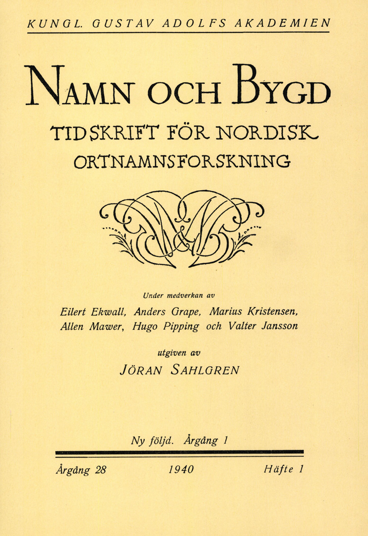 Namn och bygd 1940, häfte 1