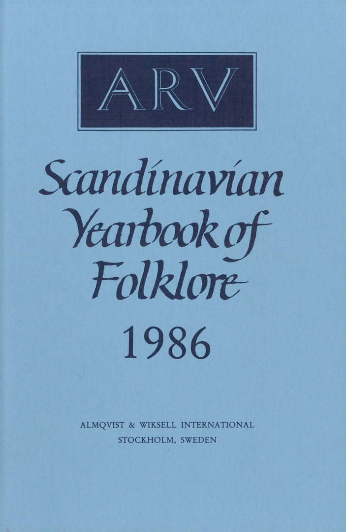 Arv - Scandinavian Yearbook of Folklore Vol. 42 - 1986