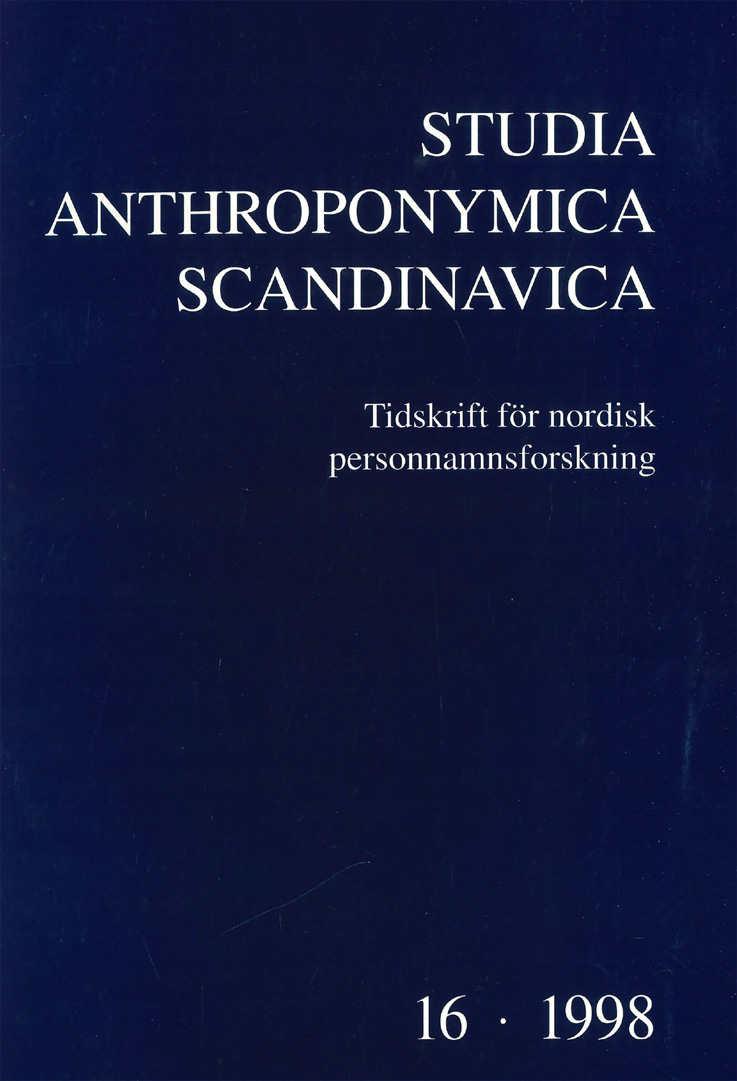 Studia Anthroponymica Scandinavica 1998