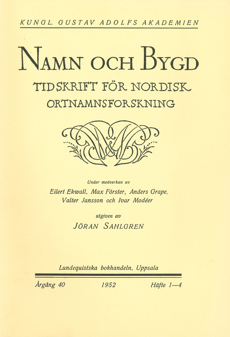 Namn och bygd 1952