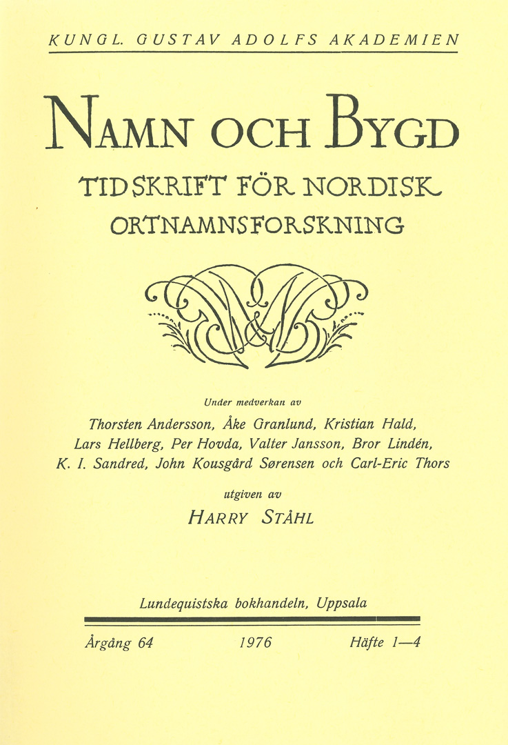  Namn och bygd 1976