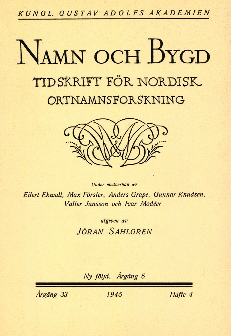 Namn och bygd 1945, häfte 4
