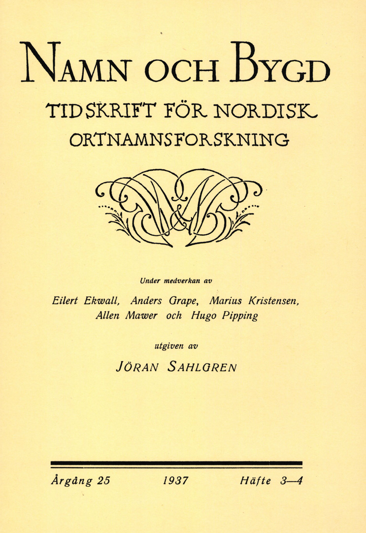 Namn och bygd 1937, häfte 3–4