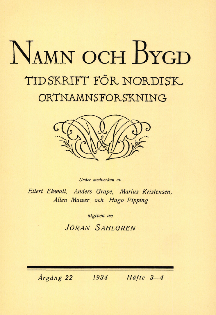 Namn och bygd 1934, häfte 3–4